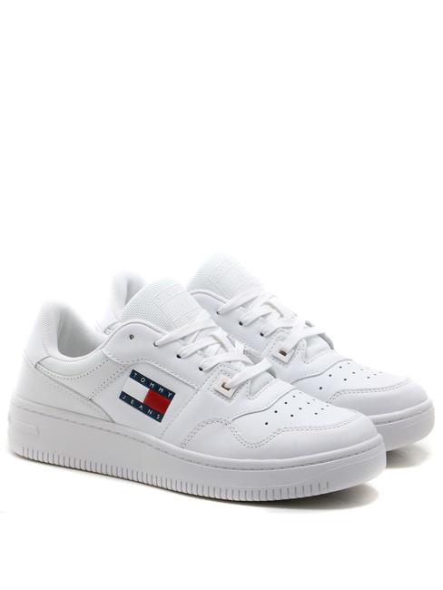 TOMMY HILFIGER TOMMY JEANS Retro Basket Essential Sneakers in pelle white - Scarpe Donna