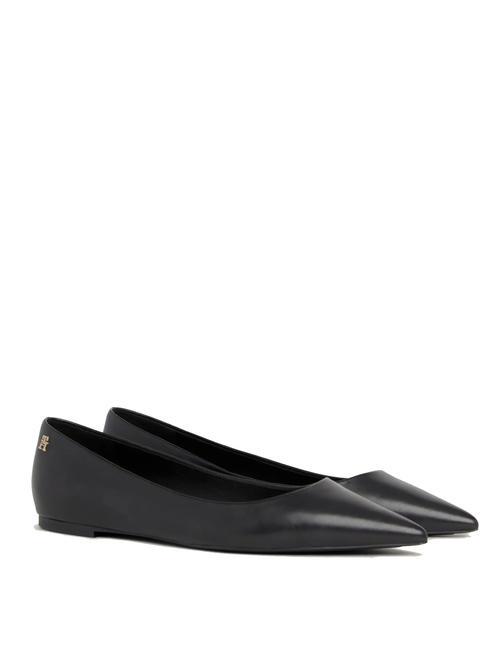 TOMMY HILFIGER ESSENTIAL POINTED Ballerine in pelle NERO - Scarpe Donna