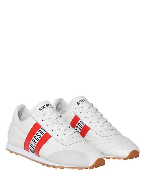 BIKKEMBERGS SOCCER Sneakers in pelle bianco/rosso - Scarpe Uomo