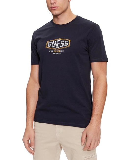 GUESS BOX CRACK T-shirt smartblue - T-shirt Uomo