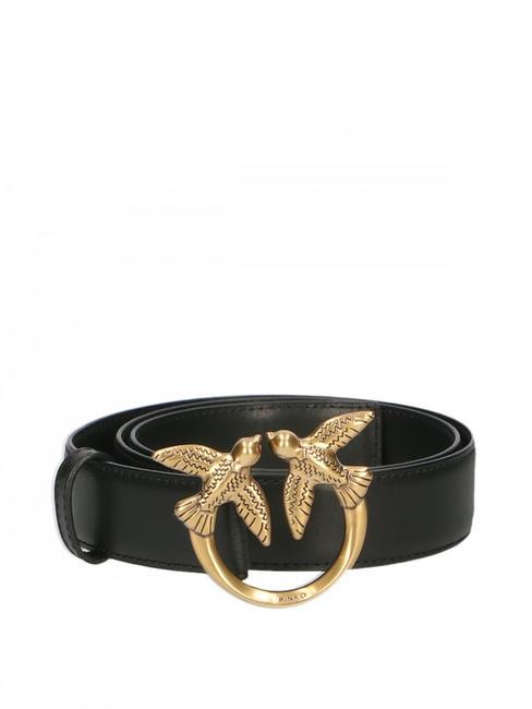 PINKO LOVE BERRY Cintura in pelle nero-antique gold - Cinture