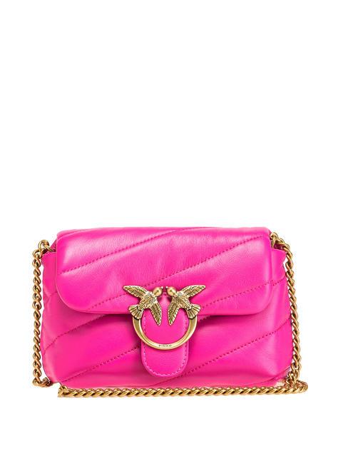 PINKO LOVE PUFF BABY Borsa a tracolla in nappa trapuntata pink pinko-antique gold - Borse Donna