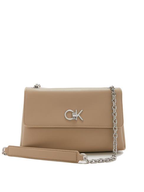 CALVIN KLEIN RE-LOCK Borsetta a spalla / a tracolla silver mink - Borse Donna