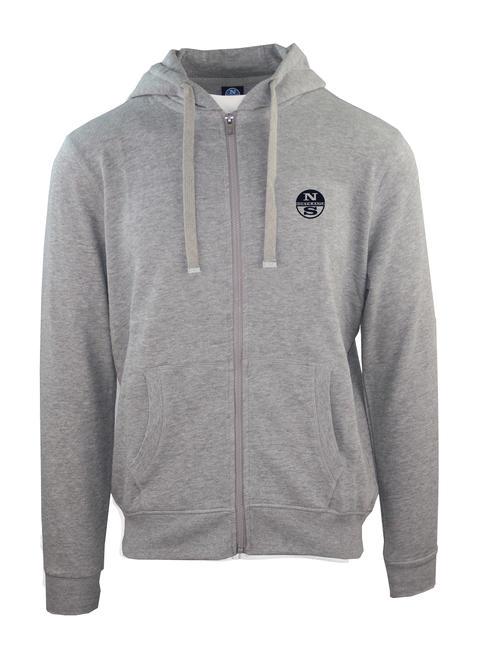 NORTH SAILS N|S EXPLORERS Felpa full zip con cappuccio grigio - Felpe Uomo