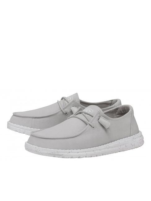 HEY DUDE WENDY SLUB CANVAS Scarpa mocassino easy-on in canvas light grey - Scarpe Donna