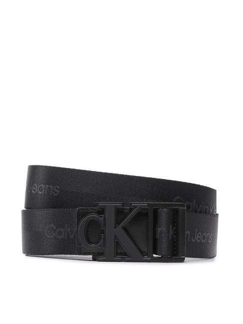 CALVIN KLEIN CK JEANS Monogram Cintura in poliestere riciclato black - Cinture