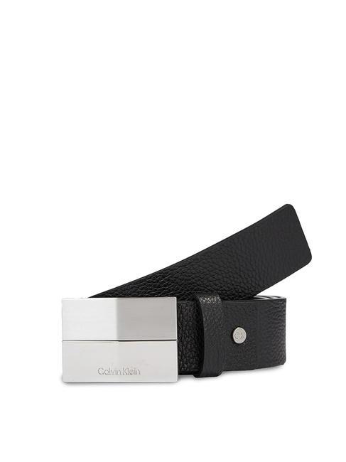 CALVIN KLEIN FINISH PLAQUE Cintura in pelle, accorciabile su misura ckblack - Cinture