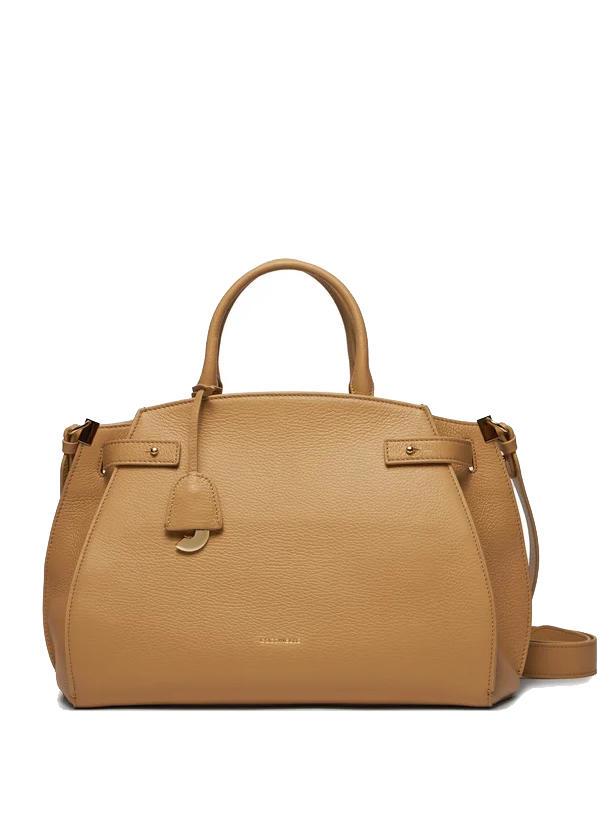 Coccinelle Kliche Borsa A Mano In Pelle Martellata Fresh Beige