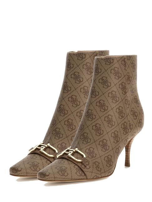 GUESS SILENE3 Stivaletti tronchetti 4g logo Beige/Brown - Scarpe Donna