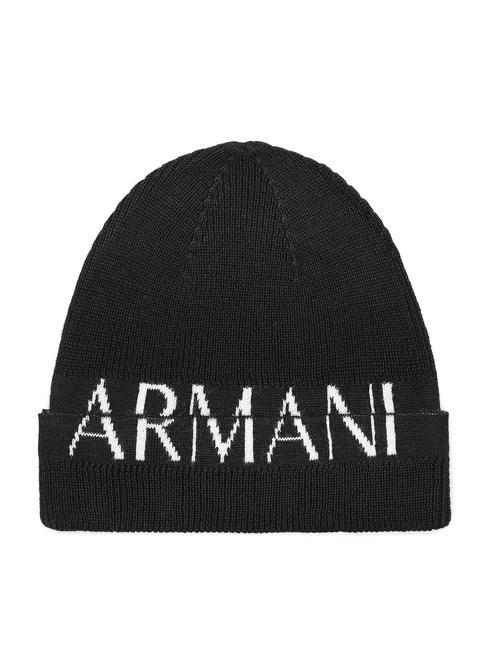 ARMANI EXCHANGE LOGO Cappello con risvolto Nero - Cappelli