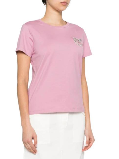 PINKO NAMBRONE T-shirt con applicazione gioiello fumo orchidea - T-shirt e Top Donna