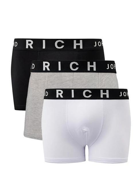 JOHN RICHMOND LONDON TRIPACK Set 3 trunks boxer bk/grey/wh - Slip Uomo