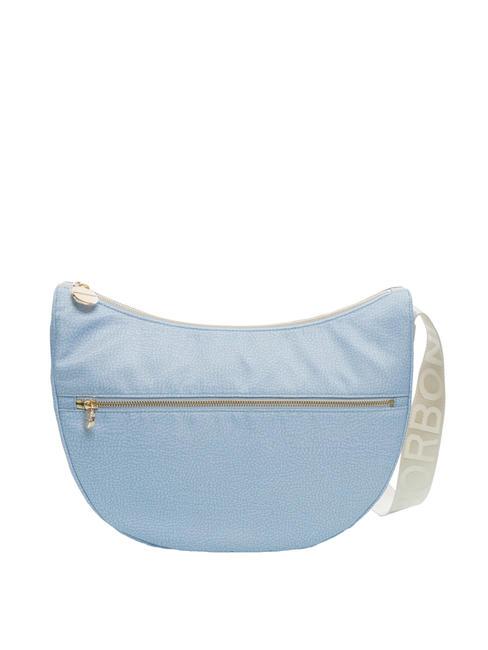 BORBONESE LUNA BAG MIDDLE ECO LINE Sacca a tracolla topazio/grigio chiaro - Borse Donna