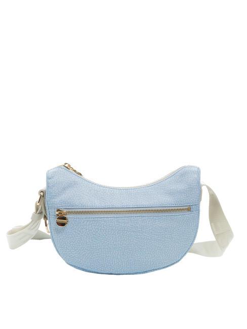 BORBONESE HOBO LUNA MINI ECO LINE Borsa sacca a tracolla topazio/grigio chiaro - Borse Donna