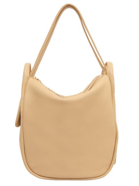 LESAC TRIO Zaino sacca in pelle martellata nude - Borse Donna