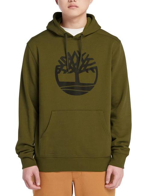 TIMBERLAND TREE LOGO Felpa con cappuccio dark olive/black - Felpe Uomo