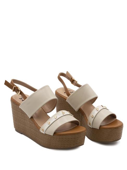 ROCCOBAROCCO RB METALLIC Sandali alti con zeppa beige - Scarpe Donna