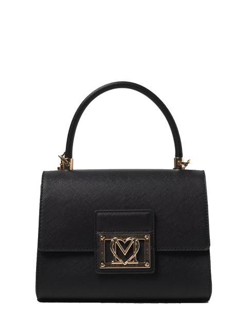 LOVE MOSCHINO LOGO PLAQUE CHAIN Borsa mini a mano con tracolla Nero - Borse Donna