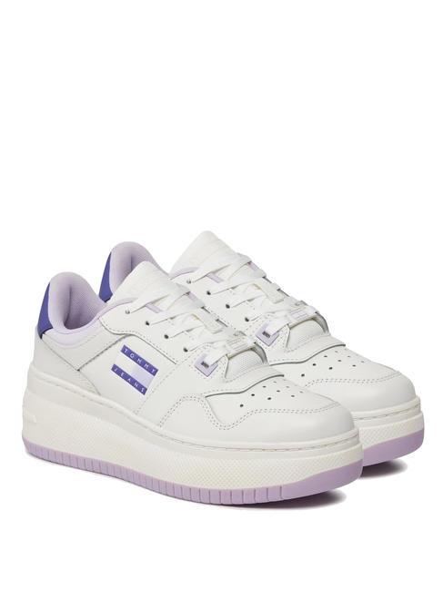 TOMMY HILFIGER TOMMY JEANS Retro Basket Sneakers in pelle lavender flower - Scarpe Donna