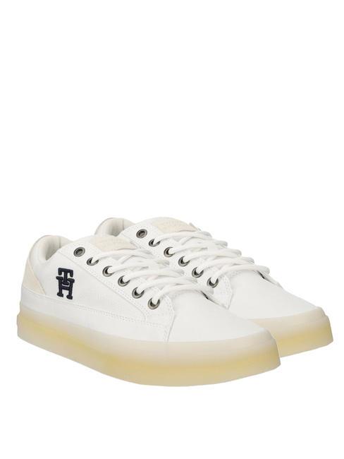 TOMMY HILFIGER TH HI VULC STREET LOW MIX Sneakers in tessuto white - Scarpe Uomo