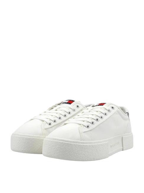 TOMMY HILFIGER TJ FOXING FLATFORM Sneakers in tessuto ecru - Scarpe Donna