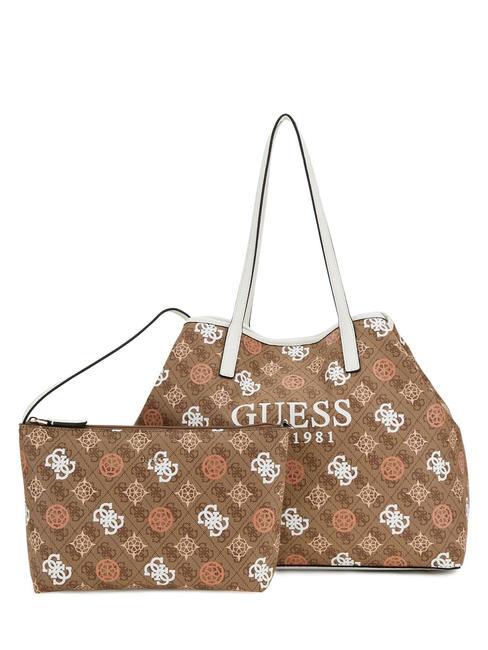 GUESS VIKKY LL Borsa a spalla latte logo multi - Borse Donna