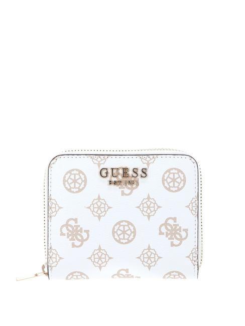 GUESS LAUREL Logo Mini Portafoglio Zip Around white logo - Portafogli Donna