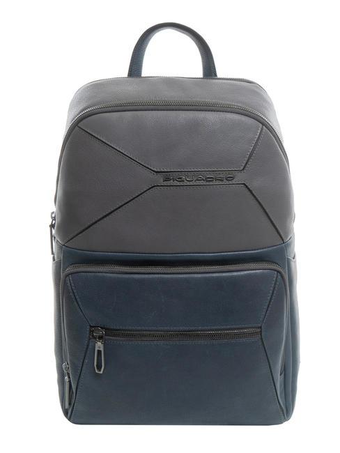 PIQUADRO RHINO Zaino in pelle porta pc 14" grigio/blu - Zaini da lavoro porta PC