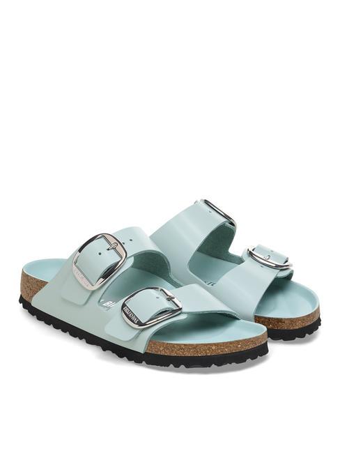 BIRKENSTOCK ARIZONA BIG BUCKLE Ciabattina in pelle shine surf green - Scarpe Donna