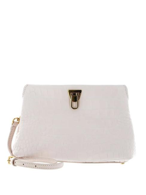 COCCINELLE BEAT CLUTCH CROCO Pochette pelle stampata creamy pink - Borse Donna