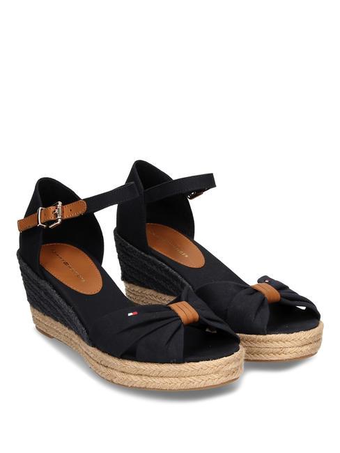 TOMMY HILFIGER BASIC Sandali open toe con zeppa media NERO - Scarpe Donna