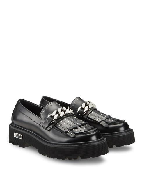 CULT SLASH 3194 Mocassini in pelle nappine borchie nero - Scarpe Donna