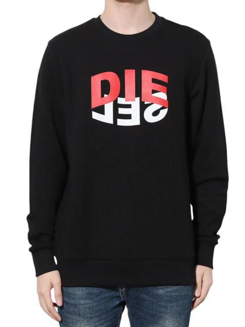 DIESEL S-GIRK Felpa girocollo in cotone black - Felpe Uomo