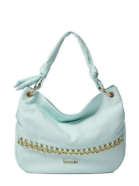 BRACCIALINI NORA Borsa sacca in pelle celeste - Borse Donna