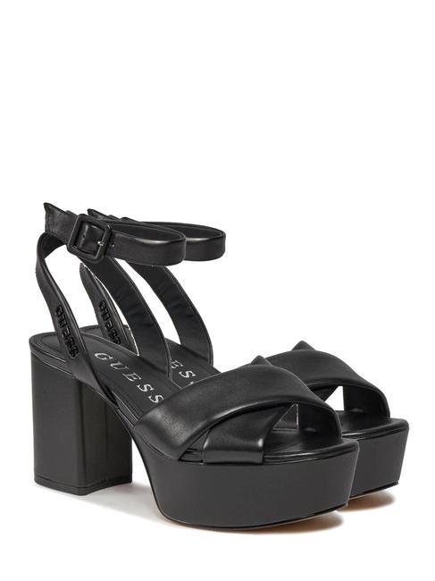 GUESS SHANNY Sandali in pelle con zeppa NERO - Scarpe Donna