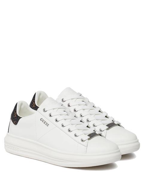 GUESS VIBO Sneakers white brown ocra - Scarpe Uomo