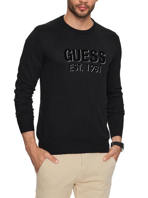 GUESS VIRGIL LOGO Maglione girocollo jetbla - Maglie Uomo