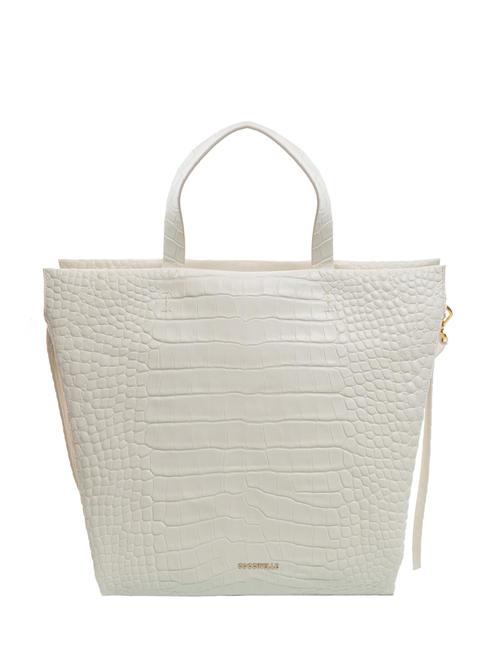 COCCINELLE BOHEME CROCO SOFT Borsa tote in pelle con tracolla coconut milk - Borse Donna