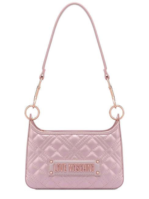 LOVE MOSCHINO QUILTED Borsa a spalla con tracolla rose gold laminato - Borse Donna