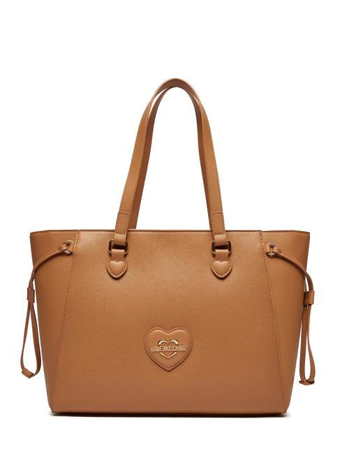 LOVE MOSCHINO BOLD HEART Borsa shopper a spalla biscotto - Borse Donna