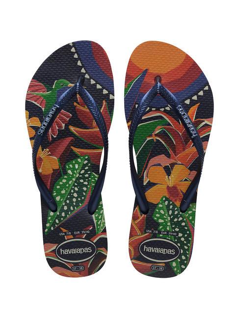 HAVAIANAS  Infradito SLIM TROPICAL NAVY/BLUE/NAVY - Scarpe Donna