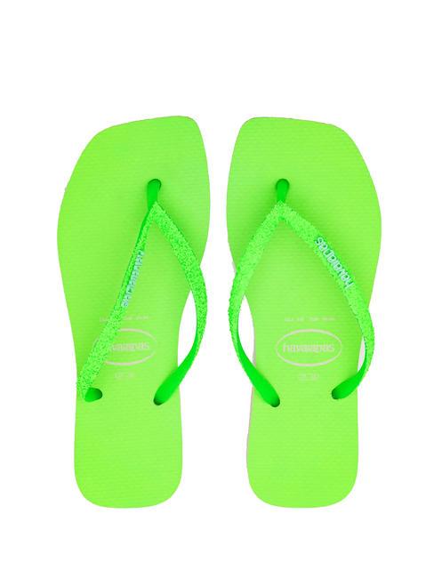 HAVAIANAS SQUARE GLITTER NEON Infradito beige/green - Scarpe Donna