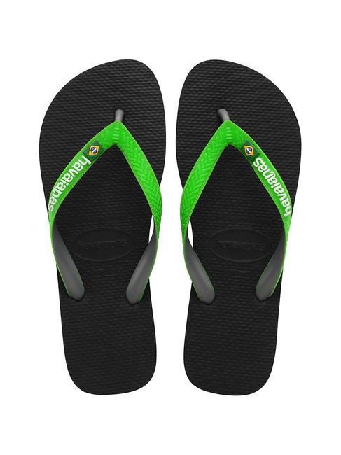 HAVAIANAS BRASIL MIX Infradito black/lime green - Scarpe Uomo