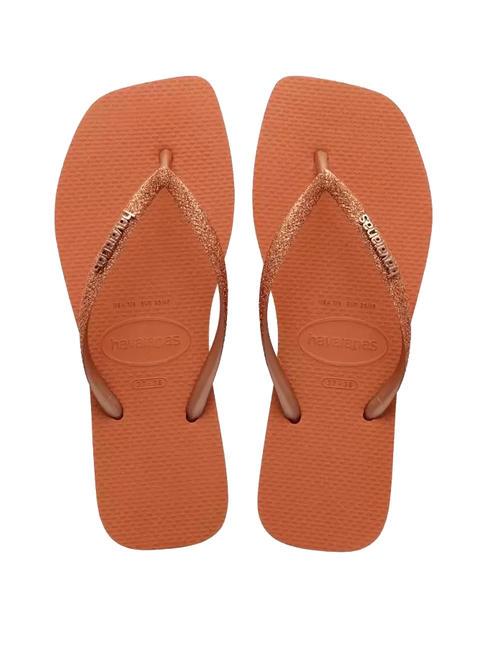 HAVAIANAS SQUARE GLITTER Sandali infradito cerrado orange - Scarpe Donna