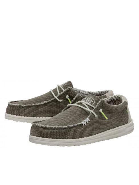 HEY DUDE WALLY BRAIDED Scarpa easy on in canvas fossil - Scarpe Uomo