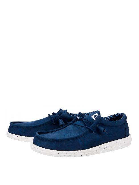 HEY DUDE WALLY CANVAS M Mocassini easy-on in tela navy - Scarpe Uomo