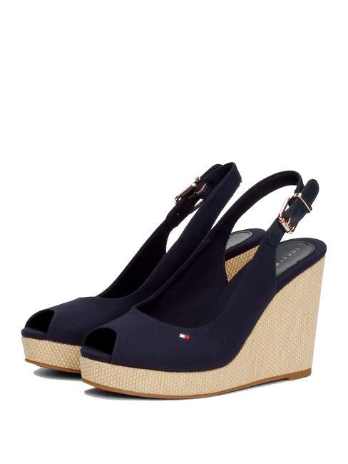 TOMMY HILFIGER ELENA Sandali alti con zeppa space blue - Scarpe Donna