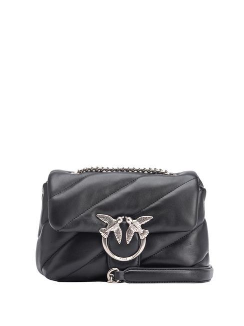 PINKO MINI LOVE BAG Borsa in nappa nero-old silver - Borse Donna