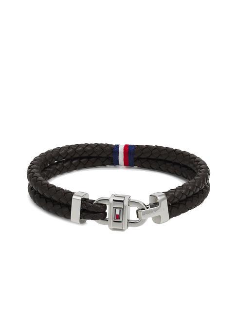 TOMMY HILFIGER CARABINIER Braccialetto in pelle intrecciata brown - Bracciali Uomo