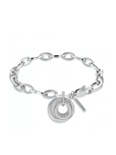 CALVIN KLEIN SCULPTURAL Bracciale con cerchi e zirconi acciaio - Bracciali Donna